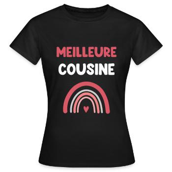 bester Cousin Regenbogen Cousine Geschenk - Frauen T-Shirt - Schwarz - Vorne - AI Model Female 172 dark (172cm)