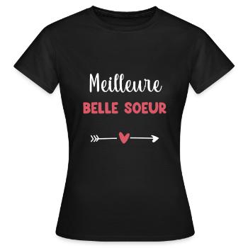 beste Schwägerin Herz - Frauen T-Shirt - Schwarz - Vorne - AI Model Female 172 dark (172cm)
