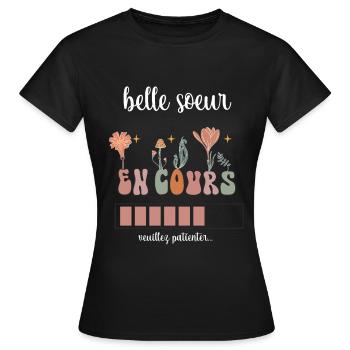 Stiefschwester Running Boho Böhmische Blumen - Frauen T-Shirt - Schwarz - Vorne - AI Model Female 172 dark (172cm)