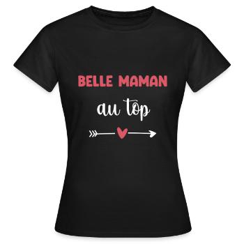 Schöne Mutter am oberen Ende Herz Stiefmutter Mutter - Frauen T-Shirt - Schwarz - Vorne - AI Model Female 172 dark (172cm)