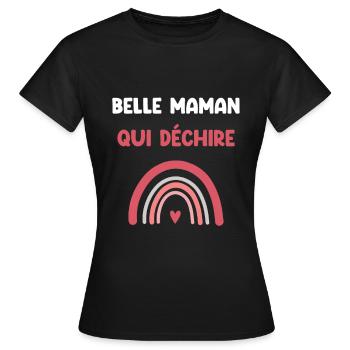 Schöne Mutter reißt Regenbogen schöne Mutter - Frauen T-Shirt - Schwarz - Vorne - AI Model Female 172 dark (172cm)