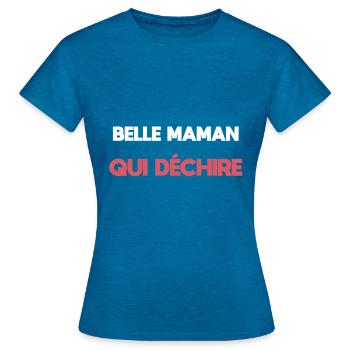 Madrastra Madrastra Madrastra - Camiseta mujer - azul zafiro antiguo jaspeado - delante - AI Model Female 172 dark (172cm)
