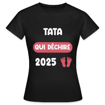 that rocks 2025 auntie announces pregnancy - Women's T-Shirt - black - Front - AI Model Female 172 dark (172cm)
