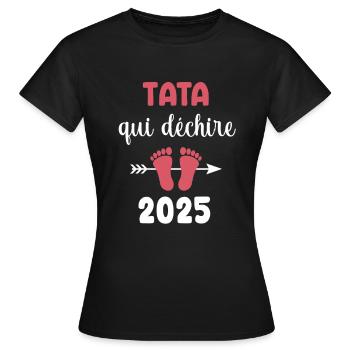 Who rocks auntie 2025 pregnancy announcement - Women's T-Shirt - black - Front - AI Model Female 172 dark (172cm)