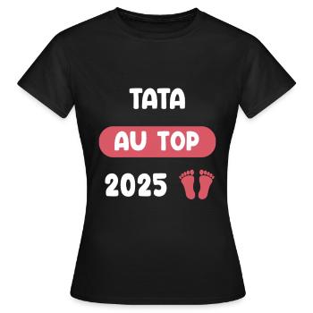 An der Spitze 2025: Tata kündigt Schwangerschaft an - Frauen T-Shirt - Schwarz - Vorne - AI Model Female 172 dark (172cm)