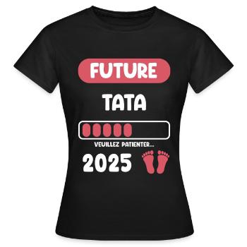 Future 2025 Tata announces pregnancy - Women's T-Shirt - black - Front - AI Model Female 172 dark (172cm)