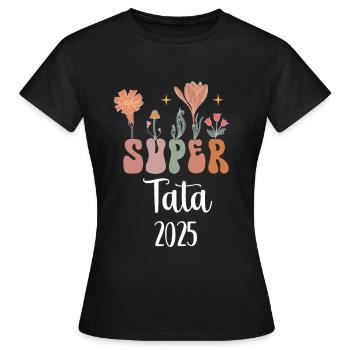 Auntie 2025 Super Flowers Pregnancy Announcement - Women's T-Shirt - black - Front - AI Model Female 172 dark (172cm)