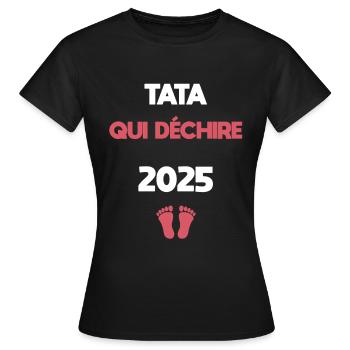 Auntie who rocks 2025 announces pregnancy - Women's T-Shirt - black - Front - AI Model Female 172 dark (172cm)