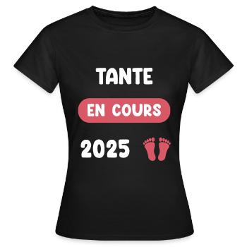Ongoing 2025 Aunt Announces Pregnancy - Women's T-Shirt - black - Front - AI Model Female 172 dark (172cm)