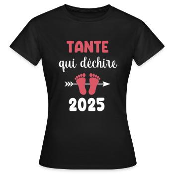 Das zerreißt Tante 2025 Schwangerschaftsankündigung - Frauen T-Shirt - Schwarz - Vorne - AI Model Female 172 dark (172cm)