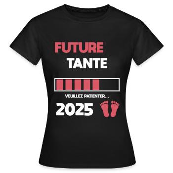 Aunt future 2025 pregnancy announcement - Women's T-Shirt - black - Front - AI Model Female 172 dark (172cm)