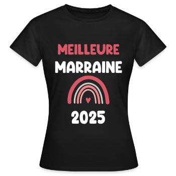 2025 Patentante Beste Schwangerschaftsanzeige - Frauen T-Shirt - Schwarz - Vorne - AI Model Female 172 dark (172cm)