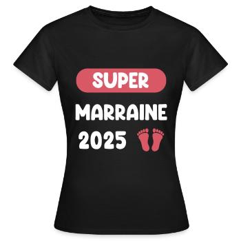 super 2025 marraine annonce grossesse - T-shirt Femme - noir - Devant - AI Model Female 172 dark (172cm)