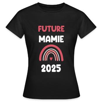 2025 mamie future annonce grossesse - T-shirt Femme - noir - Devant - AI Model Female 172 dark (172cm)