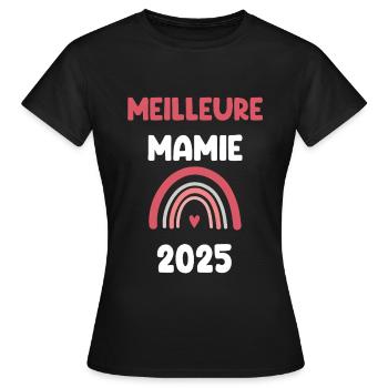 2025 mamie meilleure annonce grossesse - T-shirt Femme - noir - Devant - AI Model Female 172 dark (172cm)