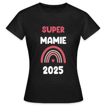 2025 mamie super annonce grossesse - T-shirt Femme - noir - Devant - AI Model Female 172 dark (172cm)