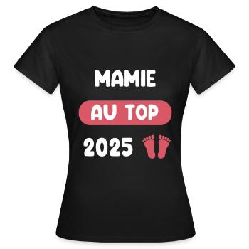 au top 2025 mamie annonce grossesse - T-shirt Femme - noir - Devant - AI Model Female 172 dark (172cm)