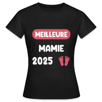 meilleure 2025 mamie annonce grossesse - T-shirt Femme - noir - Devant - AI Model Female 172 dark (172cm)