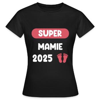 super 2025 mamie annonce grossesse - T-shirt Femme - noir - Devant - AI Model Female 172 dark (172cm)