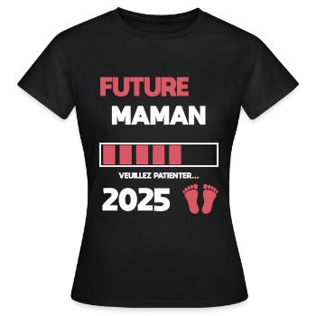 future mom 2025 pregnancy announcement - Women's T-Shirt - black - Front - AI Model Female 172 dark (172cm)