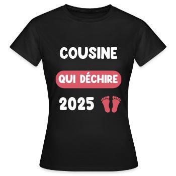 that rocks 2025 cousin pregnancy announcement - Women's T-Shirt - black - Front - AI Model Female 172 dark (172cm)