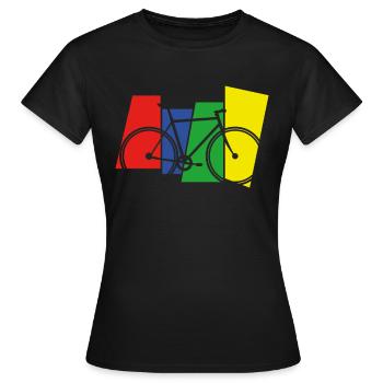Tour à vélo - T-shirt Femme - noir - Devant - AI Model Female 172 dark (172cm)