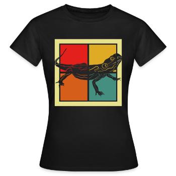 Echse - Frauen T-Shirt - Schwarz - Vorne - AI Model Female 172 dark (172cm)