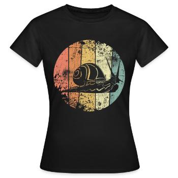 La coquille d’escargot retro - T-shirt Femme - noir - Devant - AI Model Female 172 dark (172cm)