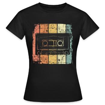 Cassette - Women's T-Shirt - black - Front - AI Model Female 172 dark (172cm)