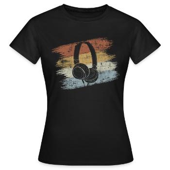 Headphones - Women's T-Shirt - black - Front - AI Model Female 172 dark (172cm)