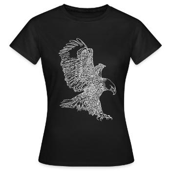 With eagle motif imprinted bird of prey eagle motif - Women's T-Shirt - black - Front - AI Model Female 172 dark (172cm)