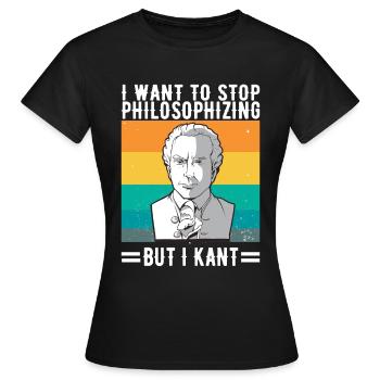 Cadeau de conférencier en études de philosophie Immanuel Kant - T-shirt Femme - noir - Devant - AI Model Female 172 dark (172cm)