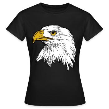 Eagle imprint bird animal motif animal face - Women's T-Shirt - black - Front - AI Model Female 172 dark (172cm)