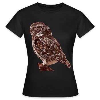 Hiboux motif oiseau Animal animal animal animal - T-shirt Femme - noir - Devant - AI Model Female 172 dark (172cm)