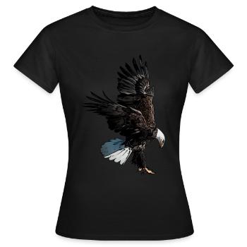 Adlermotiv Aigle Impression Éperonné aigle à tête blanche Aigle - T-shirt Femme - noir - Devant - AI Model Female 172 dark (172cm)