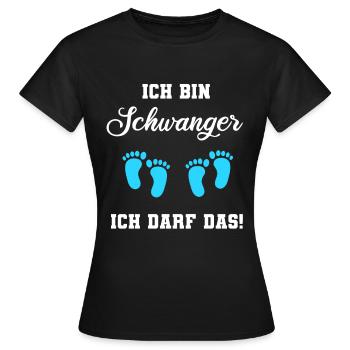 Ich bin schwanger ich darf das Schwanger Geschenk - Frauen T-Shirt - Schwarz - Vorne - AI Model Female 172 dark (172cm)