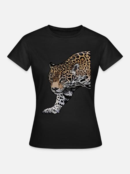 Leoparden Afrika Leopard Raubtier Tiermotiv Tier - Frauen T-Shirt - Schwarz