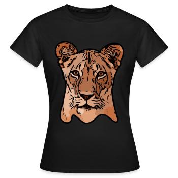 Lion predator lions animal face animal motif - Women's T-Shirt - black - Front - AI Model Female 172 dark (172cm)