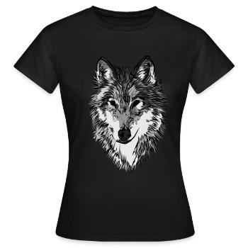 Wolf motif Predator Wolf Animal motif - Women's T-Shirt - black - Front - AI Model Female 172 dark (172cm)