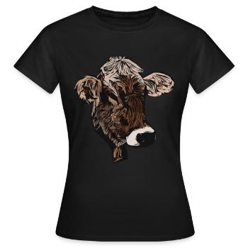 Motif vache motif animal motif cool imprimé animal motif - T-shirt Femme - noir - Devant - AI Model Female 172 dark (172cm)