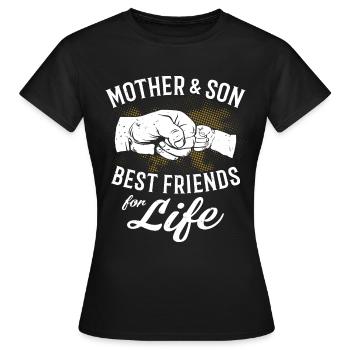 Mère et fils - Meilleurs amis pour la vie - T-shirt Femme - noir - Devant - AI Model Female 172 dark (172cm)