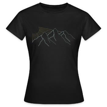 Mountain Sun Nature Nature Nature Motif Nature - Women's T-Shirt - black - Front - AI Model Female 172 dark (172cm)