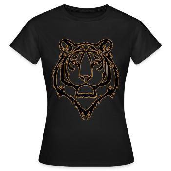Tiger motif - Women's T-Shirt - black - Front - AI Model Female 172 dark (172cm)