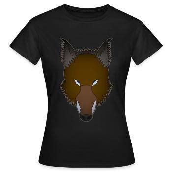 Wilder Eber Tier Motiv Aufdruck mit Wildschwein - Frauen T-Shirt - Schwarz - Vorne - AI Model Female 172 dark (172cm)