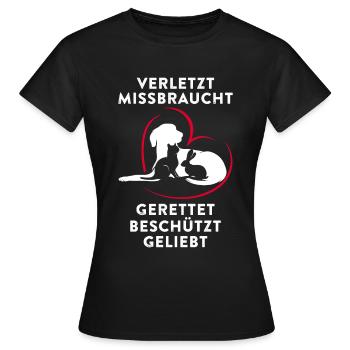 Verletzt Missbraucht Gerettet Beschützt Geliebt - Frauen T-Shirt - Schwarz - Vorne - AI Model Female 172 dark (172cm)