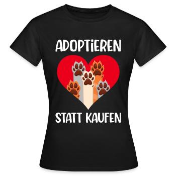 Adoptieren Statt Kaufen Tierrettung Tierschutz - Frauen T-Shirt - Schwarz - Vorne - AI Model Female 172 dark (172cm)