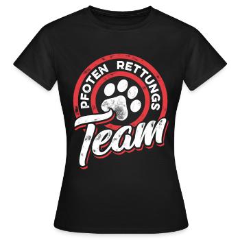Pfoten Rettungs Team Tierrettung Tierschutz - Frauen T-Shirt - Schwarz - Vorne - AI Model Female 172 dark (172cm)