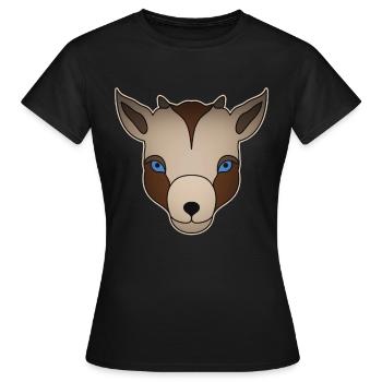 Chèvre Bock Animal Motif Farm avec Chèvre - T-shirt Femme - noir - Devant - AI Model Female 172 dark (172cm)