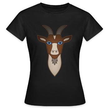 Chèvre Bock Animal Motif Farm avec Chèvre - T-shirt Femme - noir - Devant - AI Model Female 172 dark (172cm)