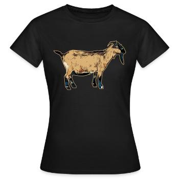 Chèvre Bock Animal Motif Farm avec Chèvre - T-shirt Femme - noir - Devant - AI Model Female 172 dark (172cm)
